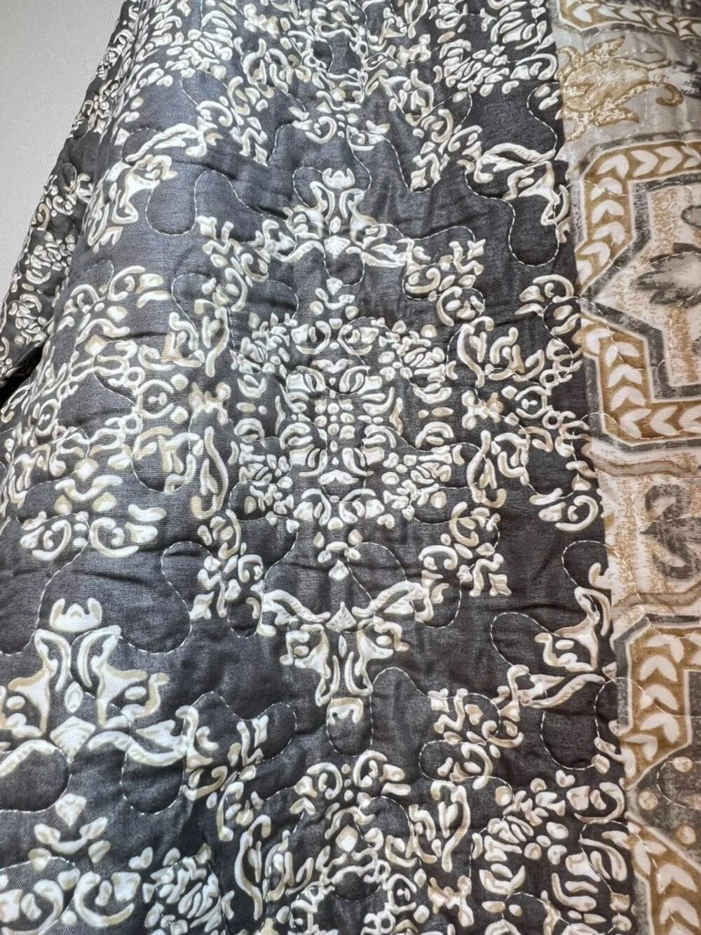 Reversible Kantha Quilt Bedspread Blanket Multicolor King Paisley Floral Bedding